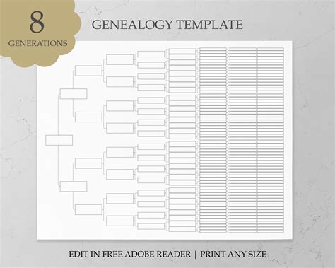 Blank Genealogy Tree Chart