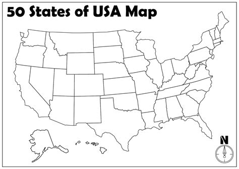 Blank Map 50 States Printable