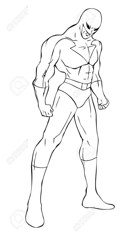 blank template for a superhero drawing Epub