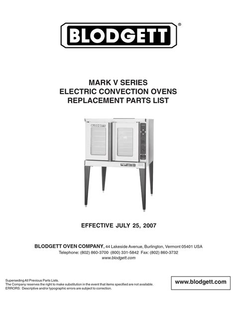 blodgett mark v single ri2403 ovens owners manual Reader