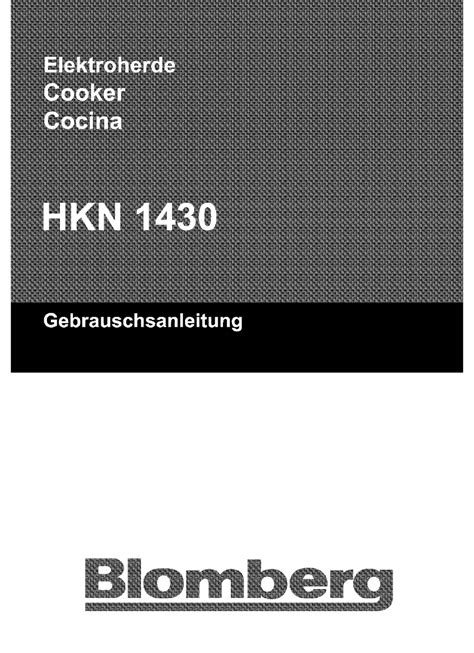 blomberg hkn 1430 ovens owners manual Reader