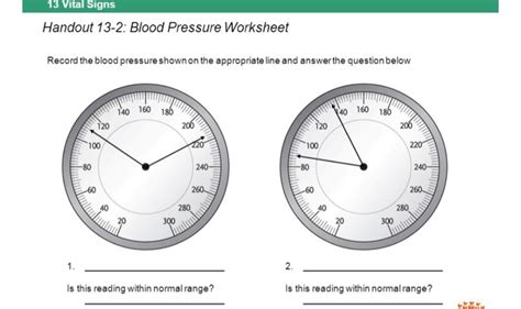 blood pressure worksheet answers Doc