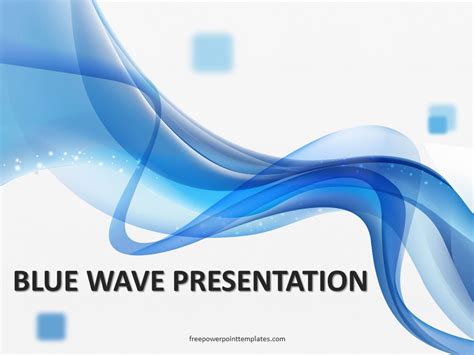 blue abstract waves powerpoint template free Reader