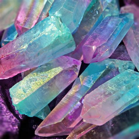 blue and pink crystals