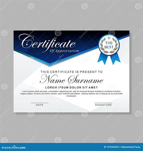 Blue And White Certificate Template