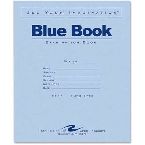 blue book examination booklet