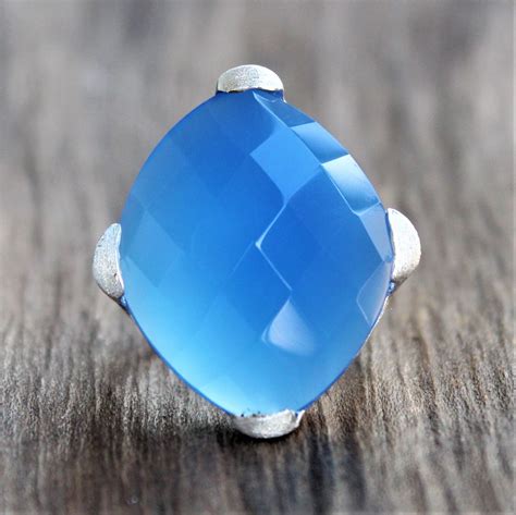 blue chalcedony ring