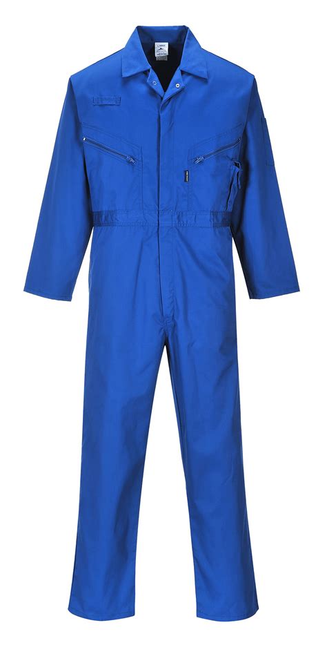 blue coveralls