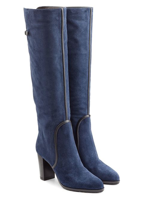 blue suede boots