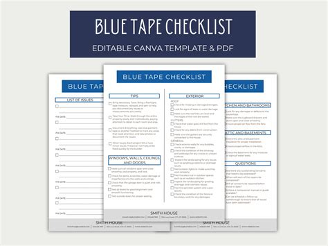 Blue Tape Walkthrough Checklist