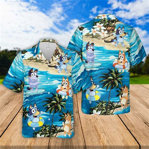 bluey hawaiian shirt