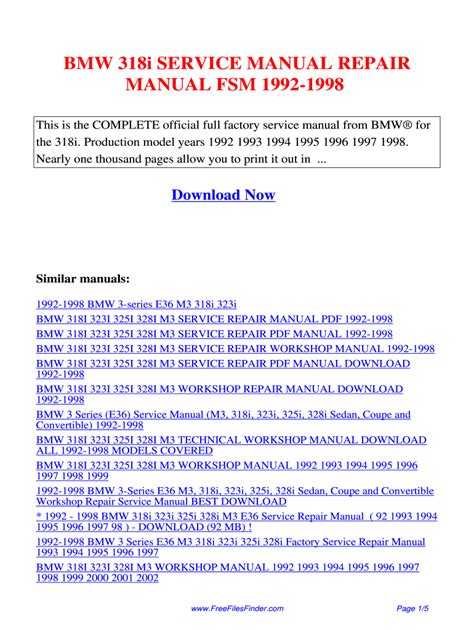 bmw 318i repair manual rapidshare Kindle Editon