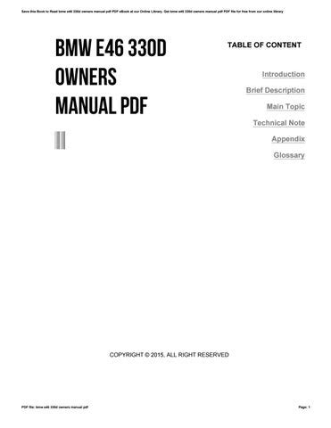 bmw 330d user manual Epub