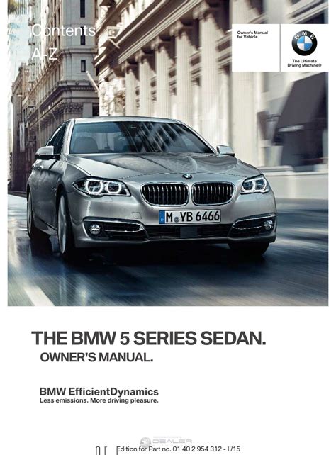 bmw 5 series owners manual PDF