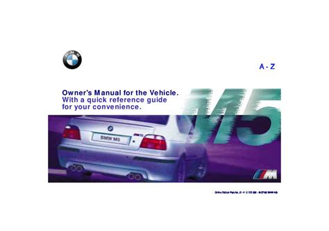 bmw e39 m5 owners manual Kindle Editon