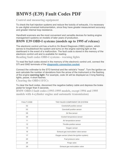 bmw fault code reader e39 pdf PDF