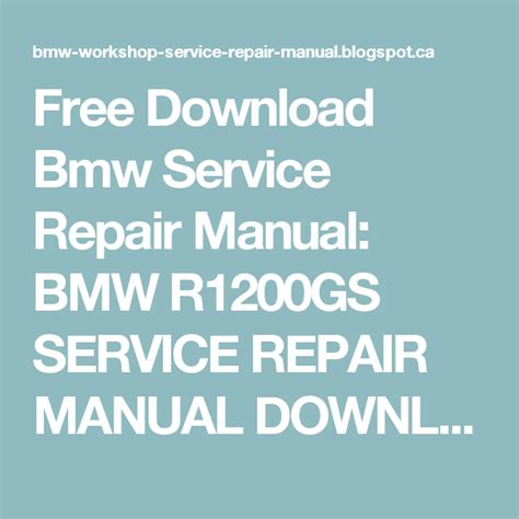 bmw r1200gs repair manual 2010 Doc