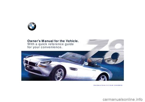 bmw z8 user manual online Kindle Editon