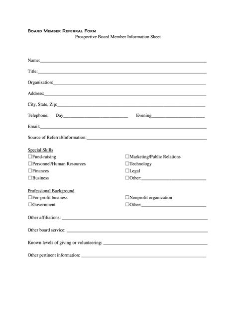 board member profile form Kindle Editon