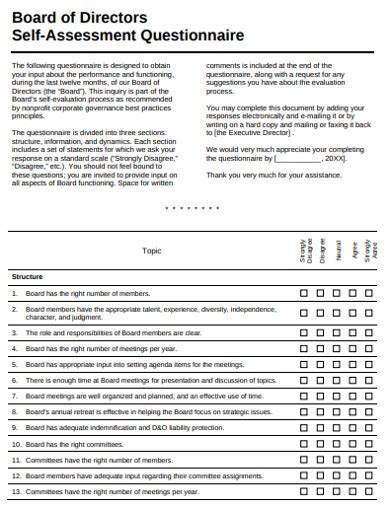 board of directors assessment Doc