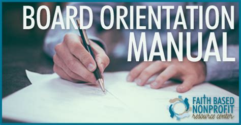 board orientation manual table of contents PDF