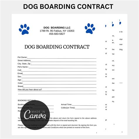 boarding contract for dogs Reader