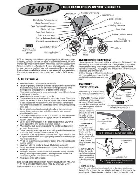 bob revolution stroller manual PDF