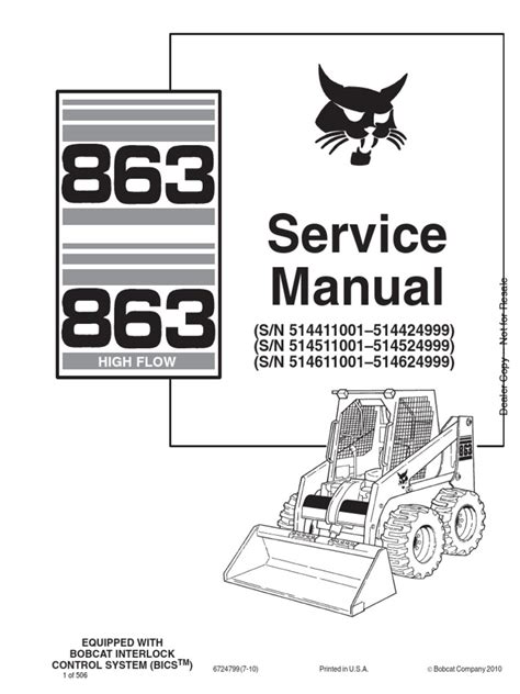 bobcat 863 service manual PDF