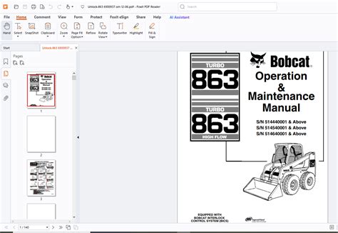 bobcat 863 turbo service manual Epub