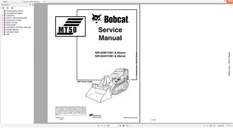 bobcat mt 50 service manual PDF