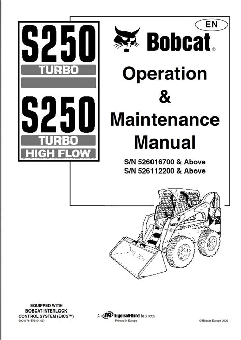 bobcat s250 operators manual PDF