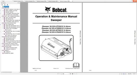 bobcat sweeper bucket manual Doc