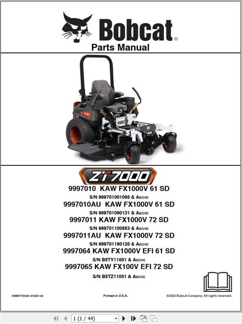 bobcat zero turn mower repair manual Kindle Editon