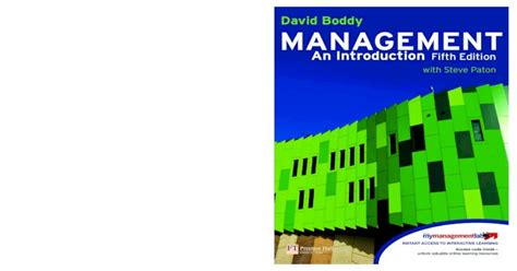 boddy management an introduction 5th edition PDF