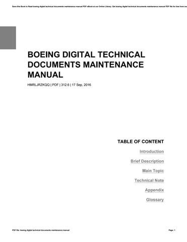boeing digital technical documents maintenance manual Reader