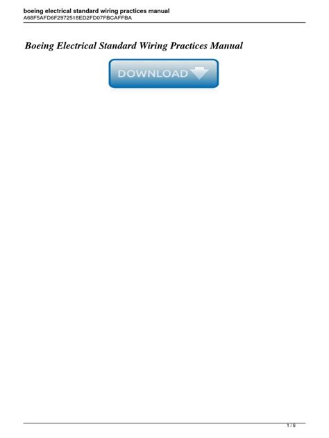 boeing electrical standard wiring practices manual Epub