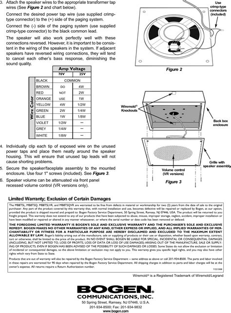 bogen mb8tsl speakers owners manual PDF