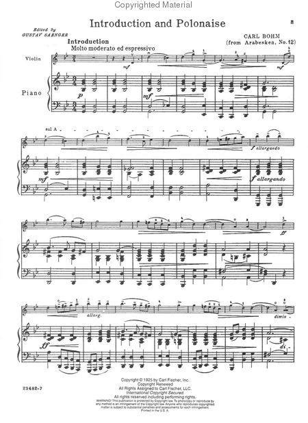 bohm carl introduction polonaise from arabesques no 12 for violin and piano by saenger fischer Epub