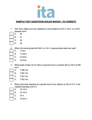 boilermaker sample test Reader