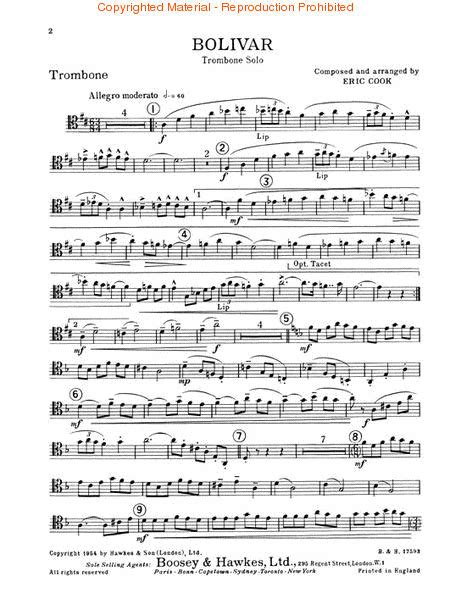 bolivar for trombone and piano PDF