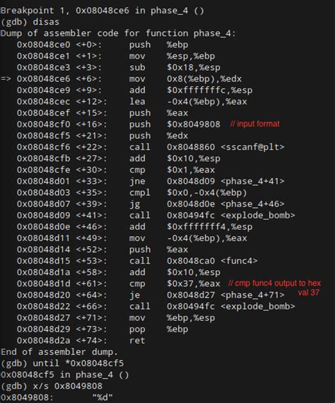 Bomb Lab Phase 4 Two Integers Walkthrough