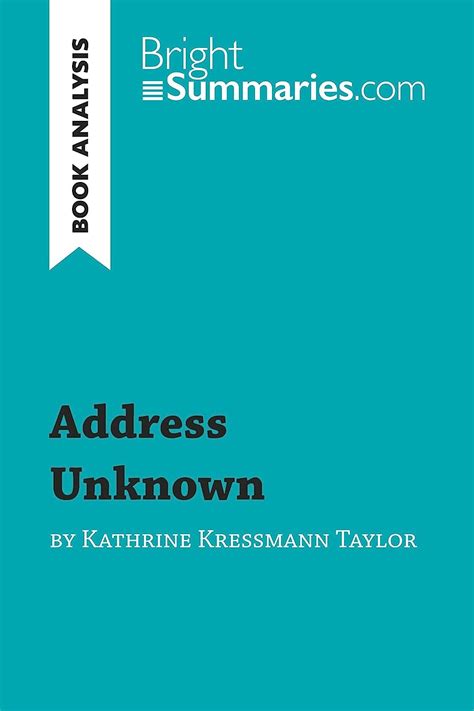 book analysis address kathrine kressmann Epub