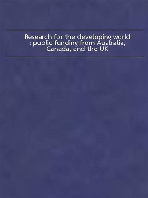 book and pdf research developing world funding australia Epub