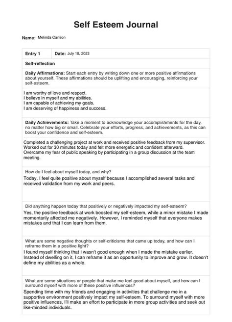 book self esteem journal pdf free Doc