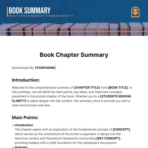 book summaries by chapter PDF