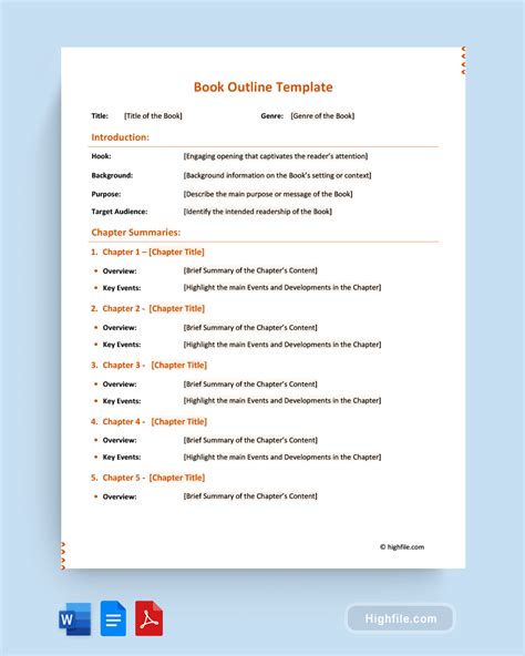 Book Writing Outline Template