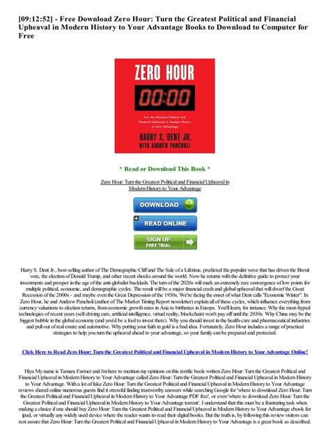 book zero hour pdf free Epub