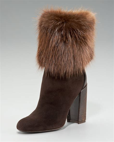 boot heels with fur