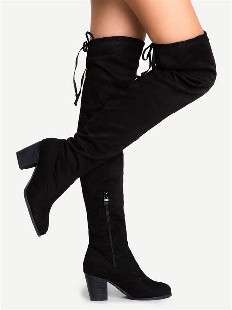 boots over the knee black