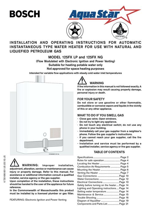 bosch aquastar 125x manual Epub